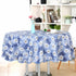 uxcell Waterproof Vinyl Round Tablecloth 60" Dia, Blue Flower Pattern for Wedding/Restaurant/Parties