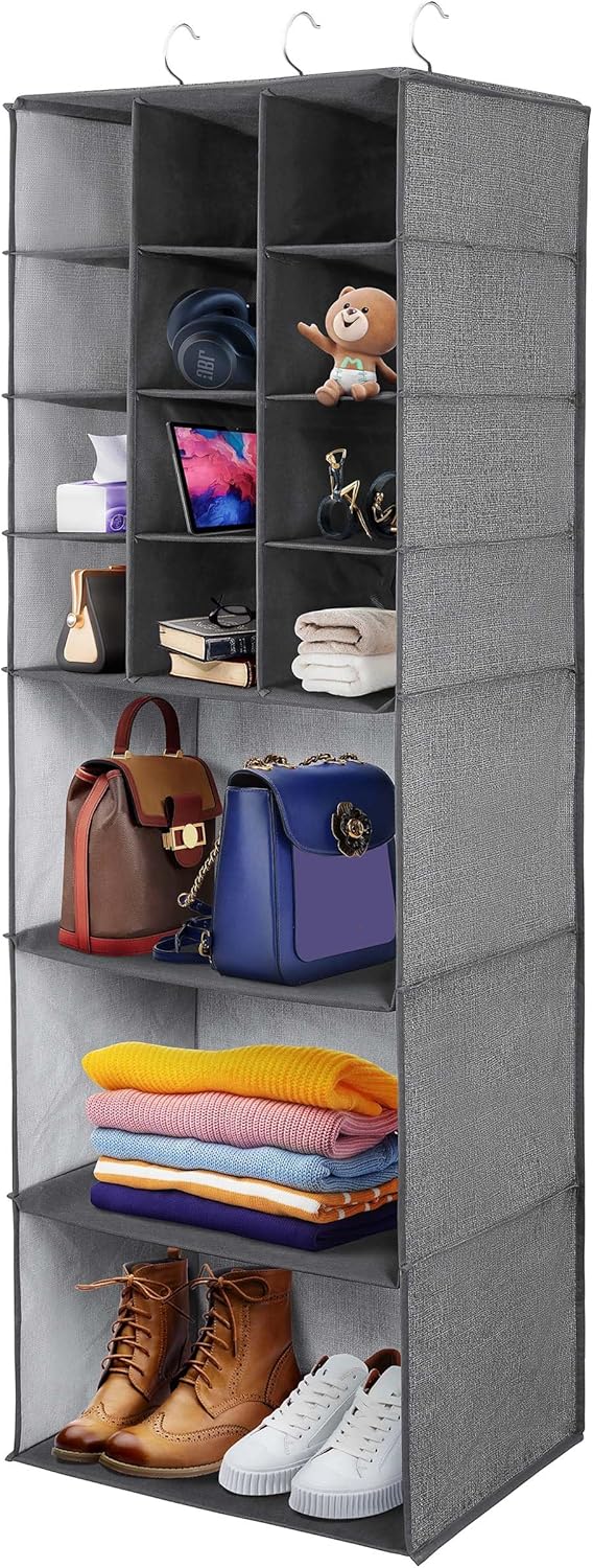 Libeder Shoe Organizers for Closet, 15 Shelf Hanging Closets Storage Shelves,12 Rack Organizer