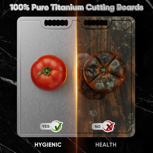 Board,100% 2025 Fruit-Small(11.5x8in) Titanium Cutting Pure Titanium Cutting Boards for Kitchen, New Double Sided