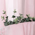 Tollpiz Sheer Curtains Set of 2 Panels | 54 x 63 inches Pink Linen Textured Light Filtering Voile Curtains for Living