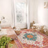 5x7 Moynesa Ultra-Thin Washable Vintage Area Rug - Large Bedroom Boho Non-Slip Non-Shedding Living Room Mat Oriental
