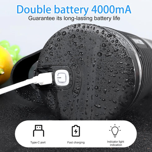 Portable Blender 460ml for Shakes, Smoothie Juice, 4000mAh Type-C Rechargeable Personal Blender