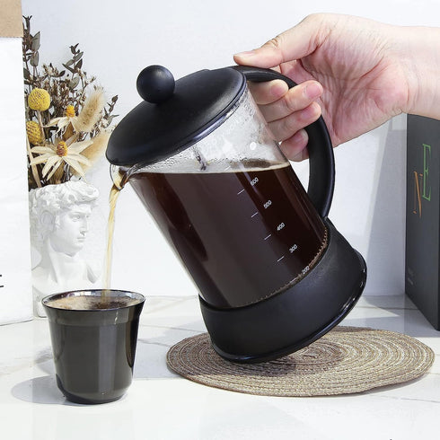 Easyworkz Eclipse French Press 27 oz Coffee Maker with Borosilicate Glass for Tea