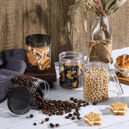 Sliner 60 Pcs 8 oz Plastic Jars with Lids, Clear Round Leakproof Storage Containers for Travel, Face Creams, Kitchen,