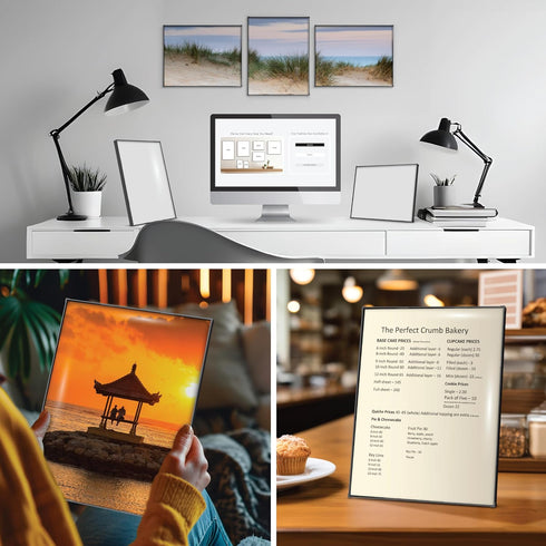 MANTELLO ESSENTIALS 8.5 x 11 Picture Frame 6 PACK, Front Loading Frames for Pictures, Documents, Certificates