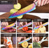 Rainbow Knife Set with Acrylic Block, Kitchen Knives Set, Thick Blade Cutlery for Home & Pro Use, Teal Handle