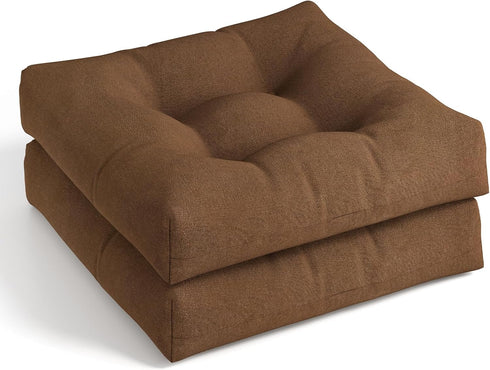 Giantex Set of 2 Tufted Patio Cushions, 4" Outdoor Seat Cushions, Waterproof