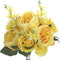 Admired By Nature 9 Stem Artificial Flowers English Rose Bud Spring Wedding Bouquet for Bride Bridesmaid, Yellow Floral