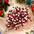 Thiccywoov 24 8.8" Pcs Christmas Glitter Berries Stems, H Artificial Christmas Picks for Christmas Tree Ornaments
