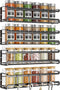 Spice Rack Wall Mounted 4 Pack, Space-Saving Organizer for Spice Jars and Seasonings, Hanging Spice Rack for Kitchen
