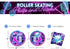 Blue Orchards Roller Skating Party Plates and Napkins (52 pieces for 20 Guests) - 90s Party Supplies, Skate Party