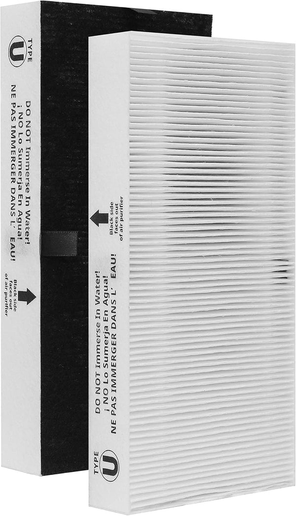2-Pack Type U HEPA Filter, Compatible with Honeywell HRF201B, HHT270, HHT290, Febreze FRF102B