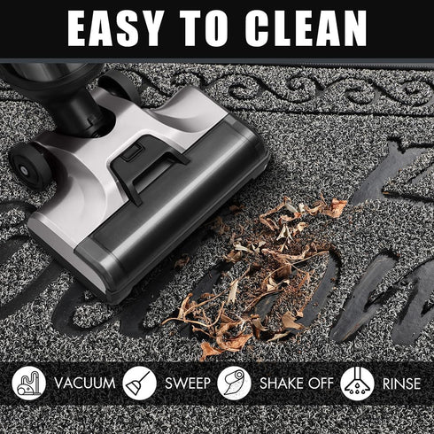 Yimobra Heavy Duty Welcome Mat, Sturdy Door Mats for Home Entrance, Waterproof Low Profile Doormat, 29.5 x 17, Black