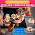 2 Pcs Dog Treat Molds - Bone & Paw Shaped Silicone, Non-Sticking, Blue & Pink for Homemade Treats