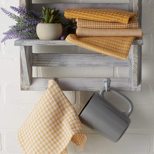 Set, 12x12, 5 Count DII Everyday Kitchen Collection Assorted Dishcloth Honey Gold