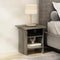 Furinno TIDUR Night Stand, Square Round Corner Nightstand with Storage Bin, Bedside