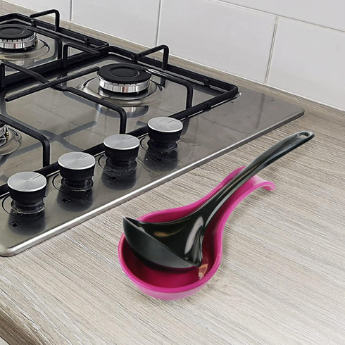 Reston Lloyd Kitchen Counter Utensil Spoon Rest, Durable BPA-Free Plastic, Magenta