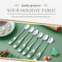 Spode Christmas Tree Teaspoons Set of 6, 6-Inch Stainless Steel Holiday Silverware with Porcelain Handles