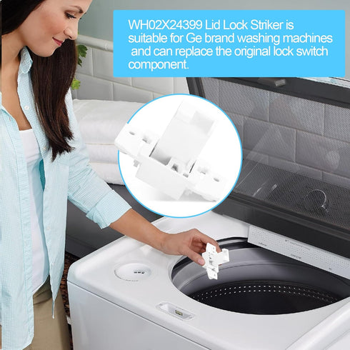 WH02X24399 Washer Lid Lock Strike, Replacement Parts AP5999576 PS11729471 for Ge and Hotpoint Washing Machine Cover
