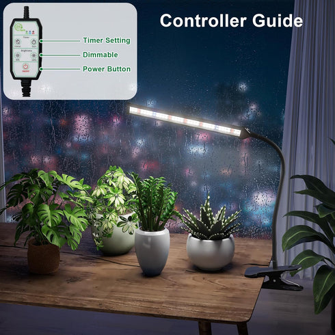 Growing,5000K Starting,Dimmable GooingTop Grow Light for Indoor Plants White Full Spectrum Gooseneck Plant Lamp
