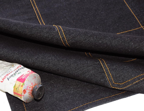 Professional Black Denim Apron with Pockets, Cooking Chef Kitchen Grill BBQ Hairstylist Apron with Leather Straps