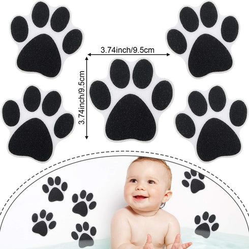 Mudder 20 Pcs Non Slip Bathtub Stickers, Shower Floor Safety Adhesive Paw Decals for Tubs, Anti Slip Applique