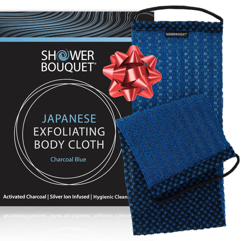 Japanese Exfoliating Washcloth for Back & Body - Charcoal & Silver Ion