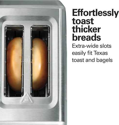 Hamilton Beach 2 Slice Toaster, Extra-Wide Slots, Bagel Setting, Stainless Steel, Auto-Shutoff & Cancel Button