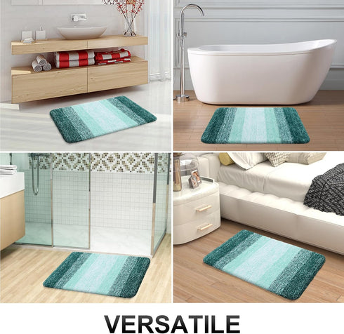 OLANLY Bathroom Rug Mat 24x16, Extra Soft Microfiber Bath Rugs, Non-Slip Plush Shaggy Carpet, Machine Wash Dry,