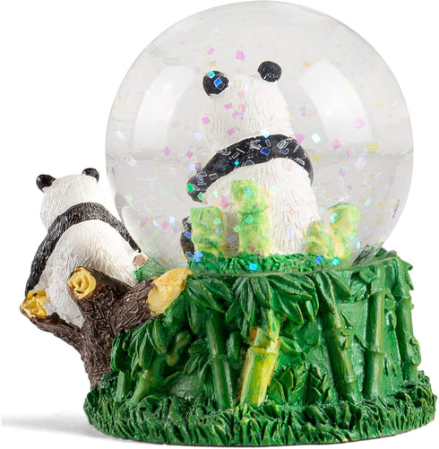 Elanze Designs Bamboo Forest Panda Bear, Black and White Leaves Trees Foliage, 3 x 3 Miniature Sturdy Resin Stone 45MM
