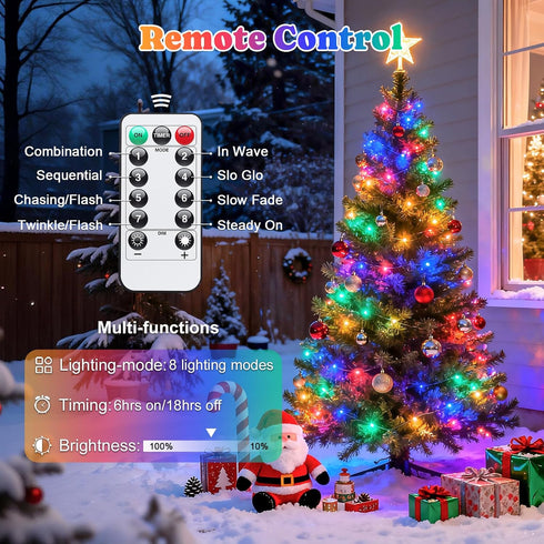 2 Pack 400 132ft 8 JMEXSUSS Multicolor Fairy Lights Battery Operated, Total LED Multicolor String Lights with Remote