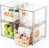 Yieach 4 Pack Large Stackable Storage Drawers,Clear Acrylic Drawer Organizers and Baby Bottle