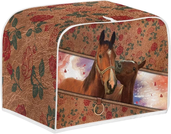 Horse Toaster Dust Cover, Universal Bread Maker Cover for 4 Slice Toasters
