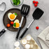 E-far Silicone Spatula Set of 2, Solid & Slotted Turner for Nonstick Cookware, Heat Resistant