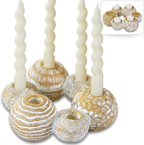 Kate Aspen 2-in-1 Gold Candle Holder Centerpiece for 6 Candles Tealight &
