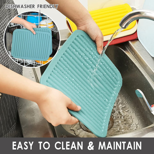 Smithcraft Silicone Trivets Mats for Hot Dishes, Hot Pads for Countertops, Set of 2 Color Purple