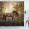 Ambesonne Mystic Shower Curtain - Horse in Roses Garden with Butterflies, Cloth Fabric Bathroom Decor Set, 69" W x 70" L