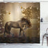 Ambesonne Mystic Shower Curtain - Horse in Roses Garden with Butterflies, Cloth Fabric Bathroom Decor Set, 69" W x 70" L