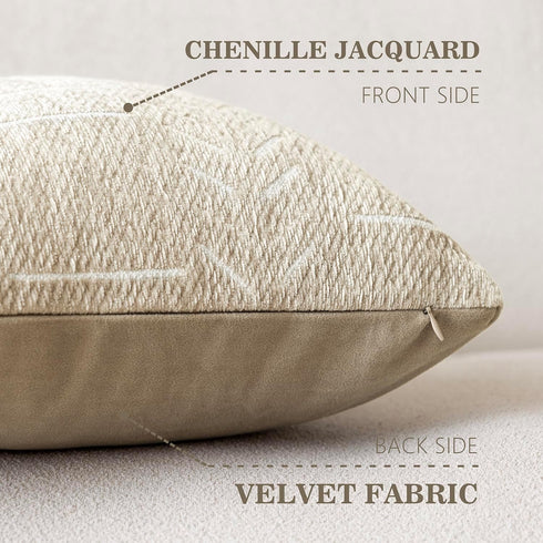 vivrudil 1818 Inch, Set 2, Home Dcor Decorative Boho Accent Chenille Throw Pillow Covers Textured Neutral Cushion