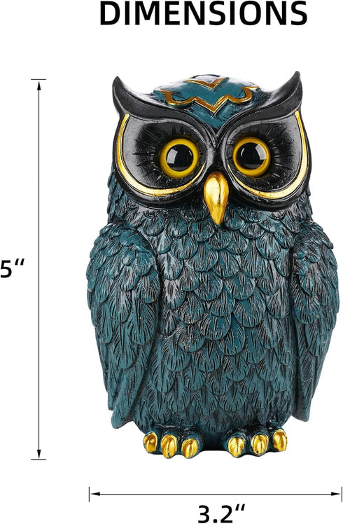 Buildopia Owl Figurine, Resin Animal Sculpture Statue for Home Decor, Bookshelf, Bedroom, Living Room, Office & Table
