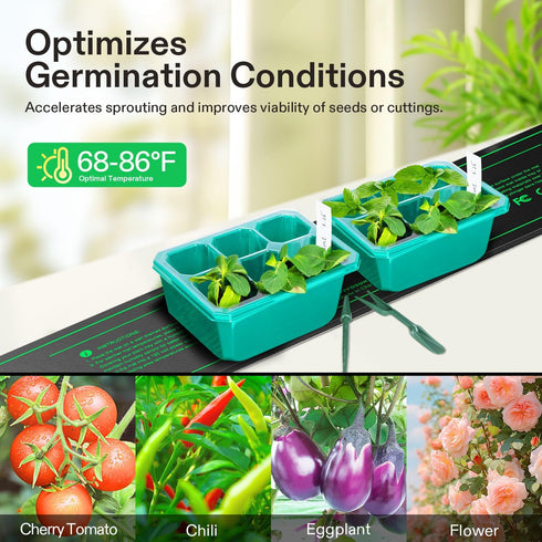 3" 20" VIVOSUN Durable Waterproof Seedling Heat Mat x UL & MET-Certified Heating Pad for Hydroponic, Kombucha Tea