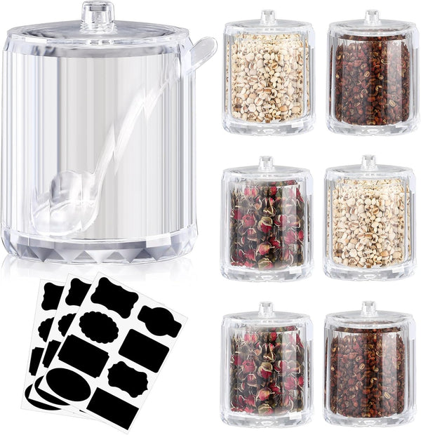 Tioncy 6 Pcs Ice Cream Bar Supplies Sugar Bowls with Lid and
