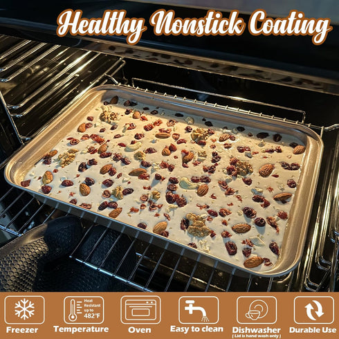 Webake 9x13 Inch Non-Stick Baking Pan with Lid and Handle, 2-Piece Set for Cake Transport & Serve