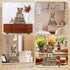Moucuny 4 Pcs Highland Cow Table Decorations Rustic Western Tiered Tray Decor Decorative Highland Cow Block Signs