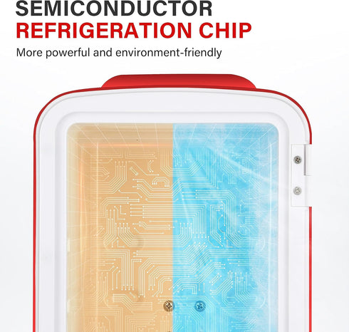 YSSOA 4L/6 Can Portable Mini Fridge - Warmer & Cooler Compact Refrigerators, 100% Freon-Free for Food, Drink, Skincare
