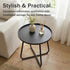 18" Outdoor Side Table, Indoor & Outdoor Round Patio Side Table, Small Metal Side Table for Porch, Balcony, Living