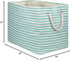 DII Medium Rectangle Woven Paper Storage Bin, Pinstripe, Aqua