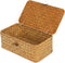 FEIALNDUO Wicker Shelf Baskets with Lid, X-Small Rectangular Handwoven Seagrass Storage Basket Bins for Home Organizer