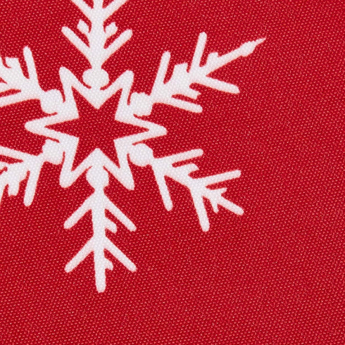 Violet Linen Red Tablecloths, Decorative Christmas Snowflakes Design - 60" Round
