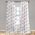 Lunarable Panda Window Curtains, Cartoon Style Bear Drawings with Pinkish Foliage Leaves, 2-Panel Set - 28" x 63", Pink